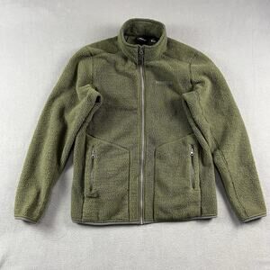 Marmot Jacket Mens Large Green Pantoll Full Zip Fleece Outdoor Hiking Pullover